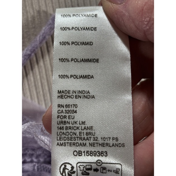 Free People In The Clouds Lace Ruffle Tiered Tank Top Purple Coquette XS NWT - Picture 9 of 12